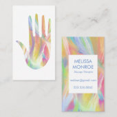 Regenbogenheilung Hand lackiert zurück Visitenkarte (Vorne/Hinten)