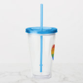 Regenbogenherz Acryltrinkbecher (Rechts)