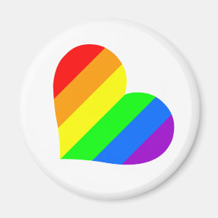 Regenbogenherz auf weißem Grund Magnet