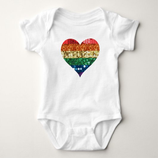 Regenbogenherz Baby Strampler (Vorderseite)