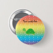 Regenbogenherz-Babyschildkröte Button (Vorne & Hinten)