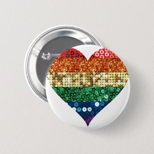 Regenbogenherz Button (Vorne & Hinten)