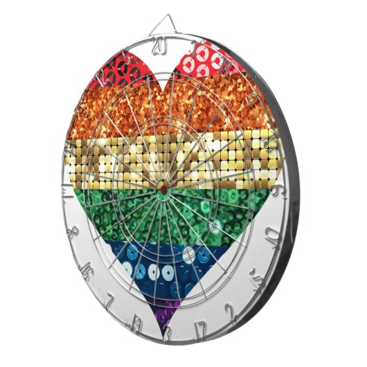 Regenbogenherz Dartscheibe (Vorderseite rechts)