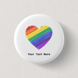 Regenbogenherz der Liebe Button