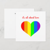 Regenbogenherz Einladung (Vorne/Hinten)