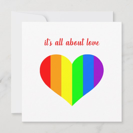 Regenbogenherz Einladung (Vorderseite)