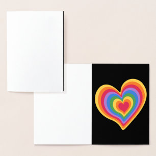 Regenbogenherz. Gay-Liebe-Karte Folienkarte
