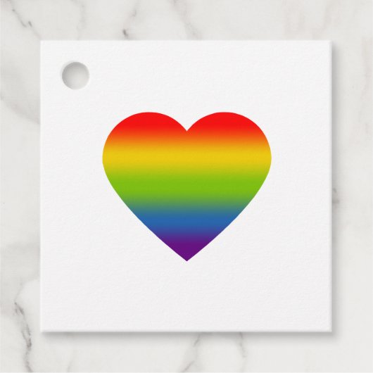 Regenbogenherz Geschenkanhänger (Vorderseite)