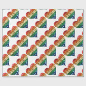 Regenbogenherz Geschenkpapier (Flach)