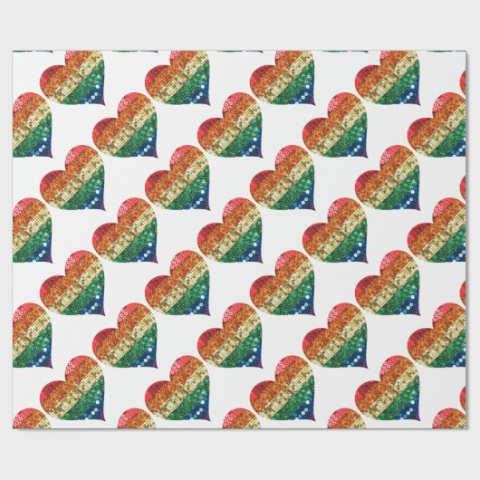 Regenbogenherz Geschenkpapier (Flach)