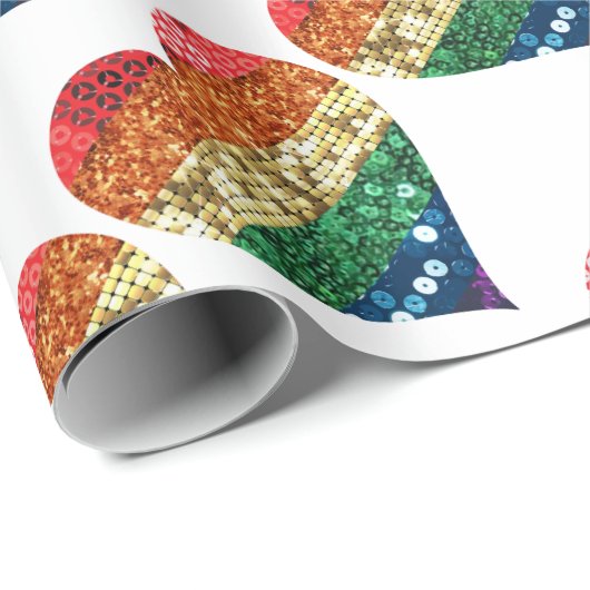 Regenbogenherz Geschenkpapier (Rolleneckpunkt)