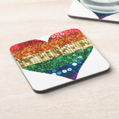 Regenbogenherz Getränkeuntersetzer (Linke Seite)