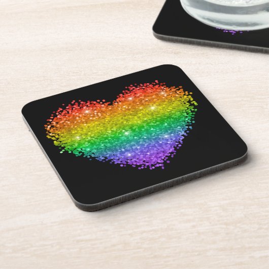 Regenbogenherz Getränkeuntersetzer (Linke Seite)