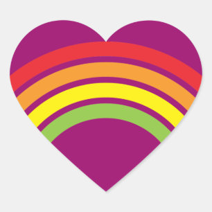 Regenbogenherz Herz-Aufkleber