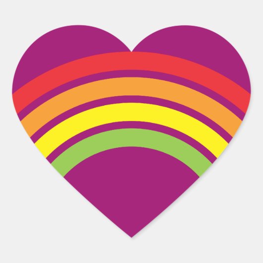Regenbogenherz Herz-Aufkleber (Vorderseite)