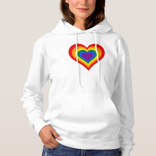 Regenbogenherz Hoodie (Vorderseite)