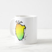 Regenbogenherz Kaffeetasse (Vorderseite Links)