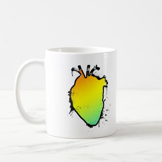 Regenbogenherz Kaffeetasse (Links)