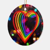 Regenbogenherz Keramik Ornament (Links)