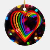 Regenbogenherz Keramik Ornament (Hinten)