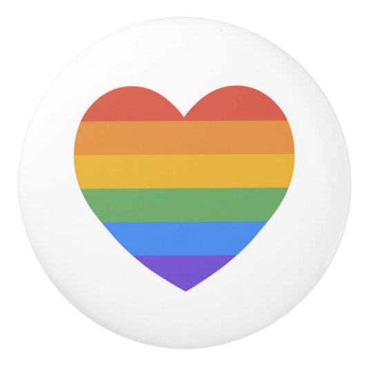 Regenbogenherz Keramikknauf (Vorderseite)