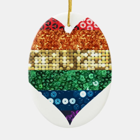 Regenbogenherz Keramikornament (Vorne)
