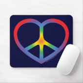 Regenbogenherz, Liebe, Friedenszeichen Mousepad (Mit Mouse)