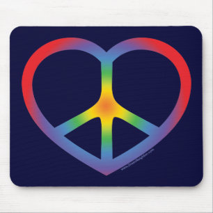 Regenbogenherz, Liebe, Friedenszeichen Mousepad