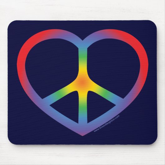 Regenbogenherz, Liebe, Friedenszeichen Mousepad (Vorne)