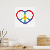 Regenbogenherz, Liebe, Friedenszeichen Poster (Küche)