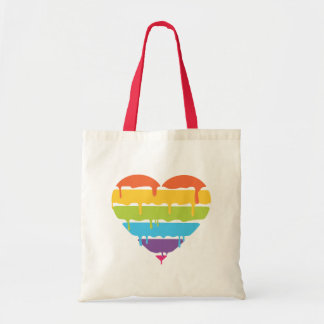 Regenbogenherz mit Bratenfettfarbe Tragetasche