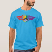 Regenbogenherz mit Flügeln T-Shirt (Vorderseite)