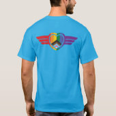 Regenbogenherz mit Flügeln T-Shirt (Rückseite)