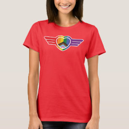 Regenbogenherz mit Flügeln T-Shirt