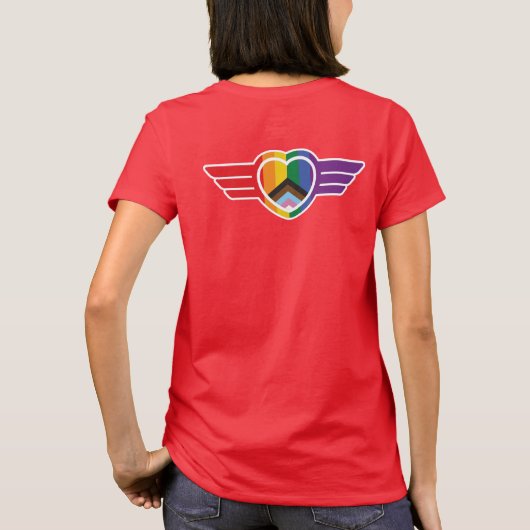 Regenbogenherz mit Flügeln T-Shirt (Rückseite)