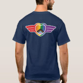 Regenbogenherz mit Flügeln T-Shirt (Rückseite)