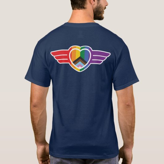 Regenbogenherz mit Flügeln T-Shirt (Rückseite)