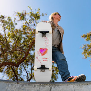 Regenbogenherz mit Sternen , Die Magie der Liebe Skateboard