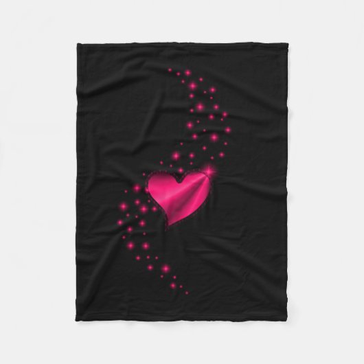 Regenbogenherz mit Sternen Fleecedecke (Vorderseite)