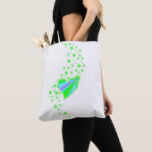 Regenbogenherz mit Sternen , grün lila Tasche (Von Nahem)