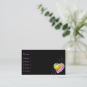 Regenbogenherz mit Sternen Visitenkarte (Stehend Vorderseite)
