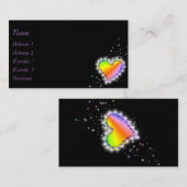Regenbogenherz mit Sternen Visitenkarte (Vorne/Hinten)
