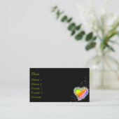 Regenbogenherz mit Sternen Visitenkarte (Stehend Vorderseite)
