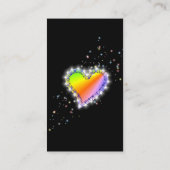 Regenbogenherz mit Sternen Visitenkarte (Rückseite)