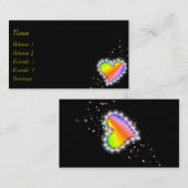 Regenbogenherz mit Sternen Visitenkarte (Vorne/Hinten)