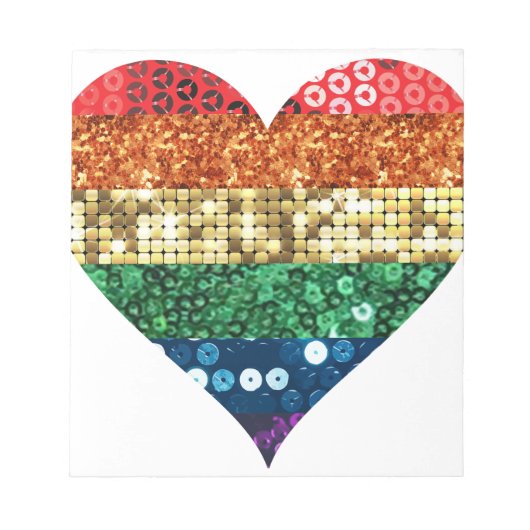 Regenbogenherz Notizblock (Vorderseite)