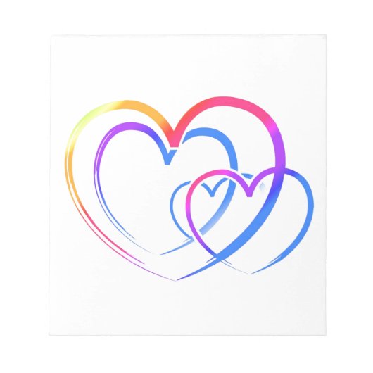 Regenbogenherz Notizblock (Vorderseite)