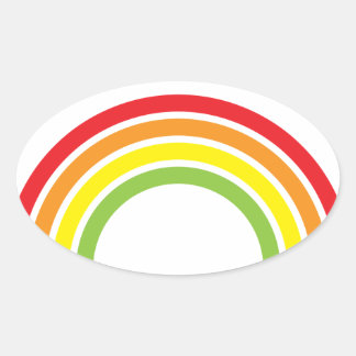 Regenbogenherz Ovaler Aufkleber