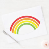 Regenbogenherz Ovaler Aufkleber (Umschlag)