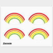 Regenbogenherz Ovaler Aufkleber (Blatt)